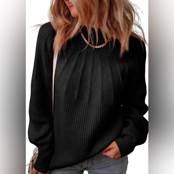 Dokotoo Sweaters - Stylish Black Ribbed Sweater